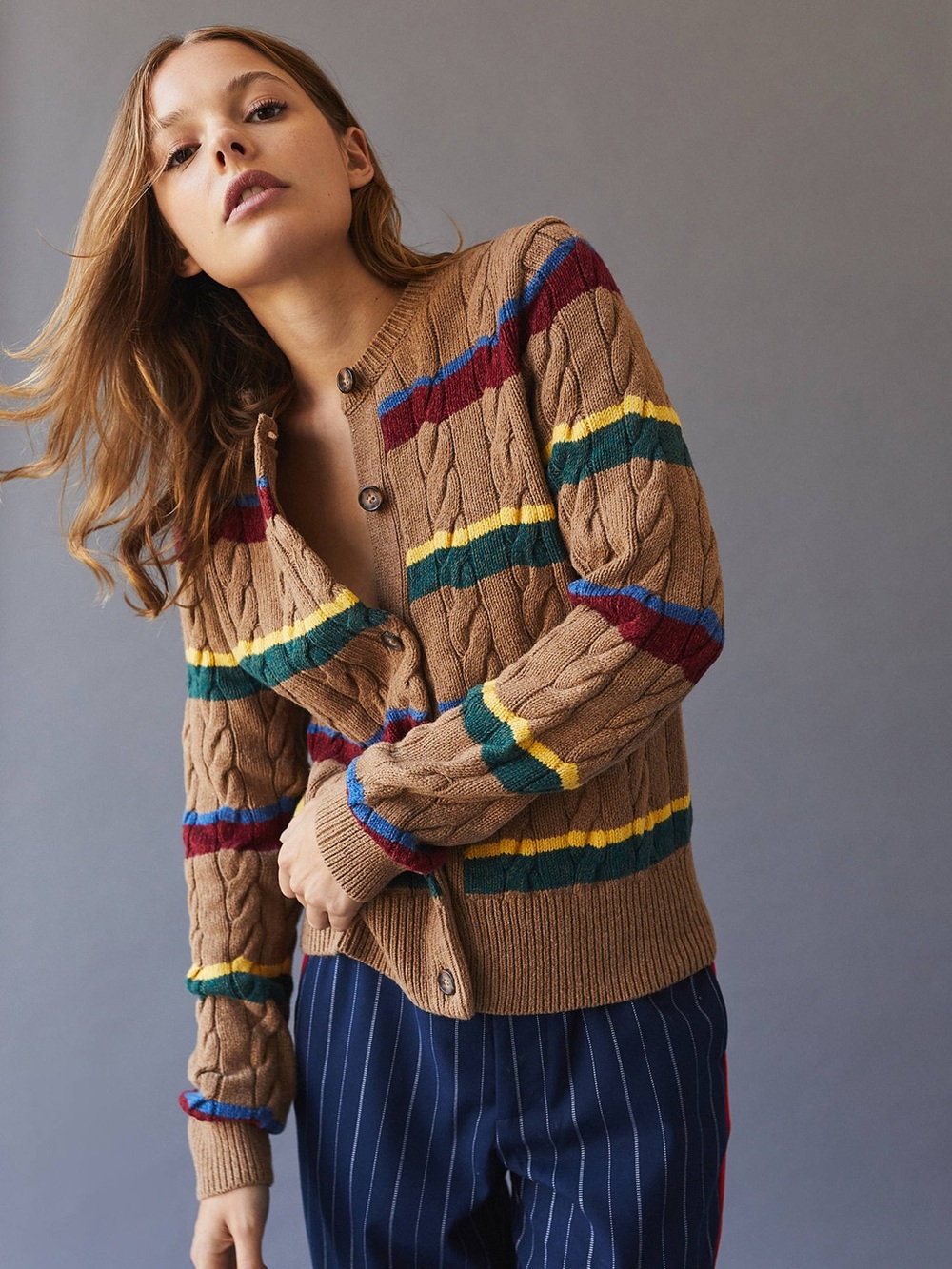 Polo Ralph Lauren Stripe Knit Cardigan Button Sweater Women’s M